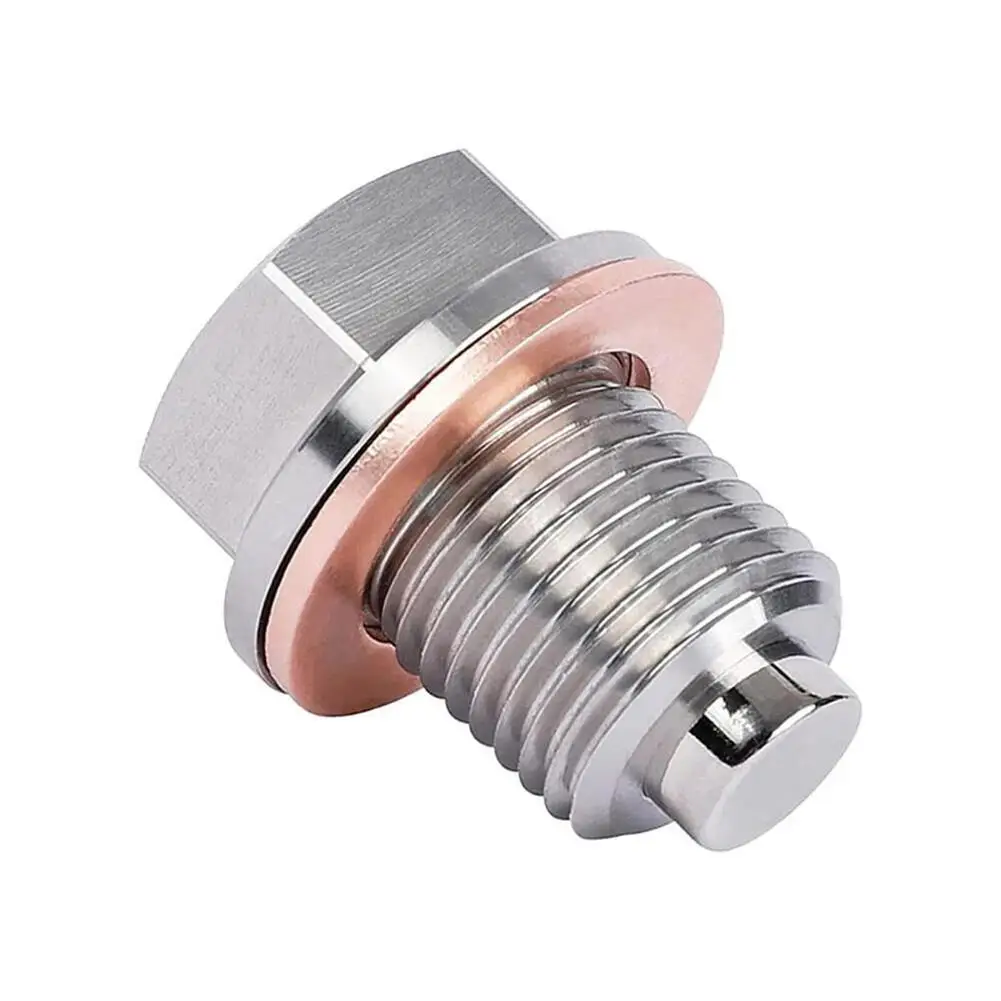 

1/2PCS Magnetic Oil Sump Drain Plug & Washer Stainless Steel M14 x1.5mm Bolt Screw