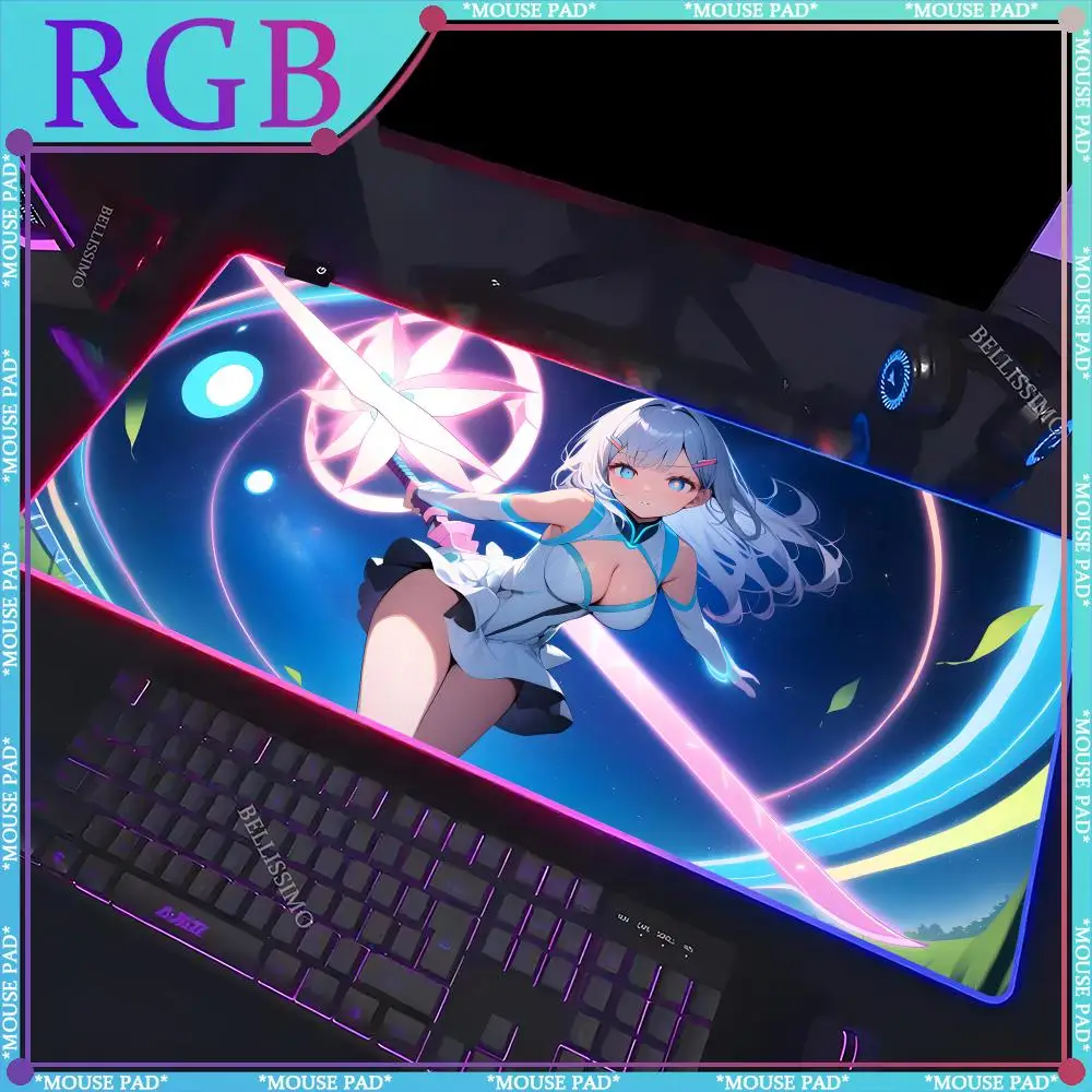 Girl with a knife Mouse Pad Office accessories RGB mouse Cute keyboard pad Gaming accessories