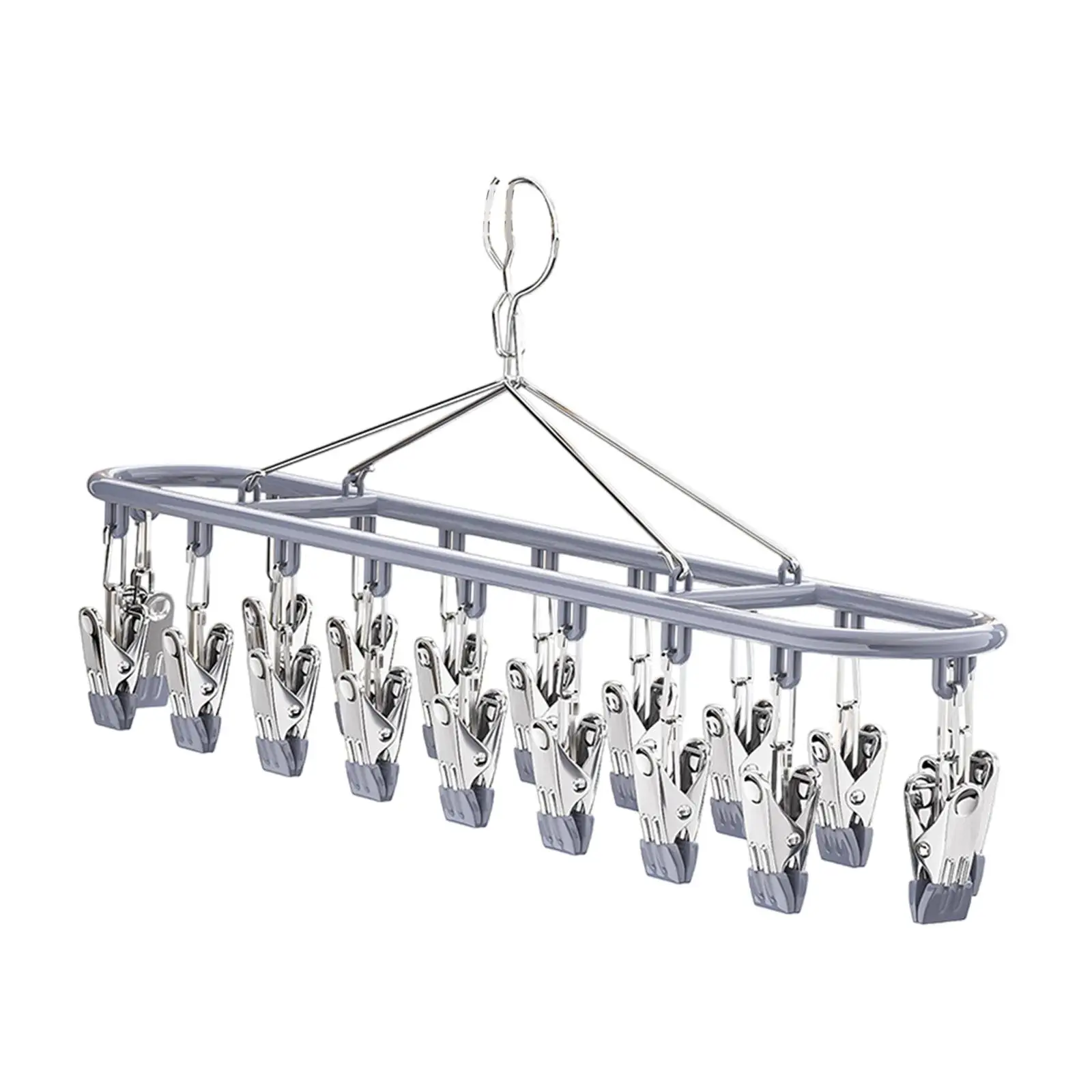 Sock Hanger Clothes Hanger Windproof Metal Portable Closet Organizer Heavy Duty Sock Dryer for Lingerie Bras Diaper Gloves Hats
