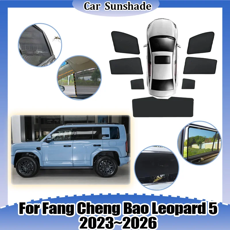 

Sun Shade For Fang Cheng Bao Leopard 5 Denza B5 2023 2024 2025 2026 Mesh Sunshade UV Protection Privacy Curtain Auto Accessories