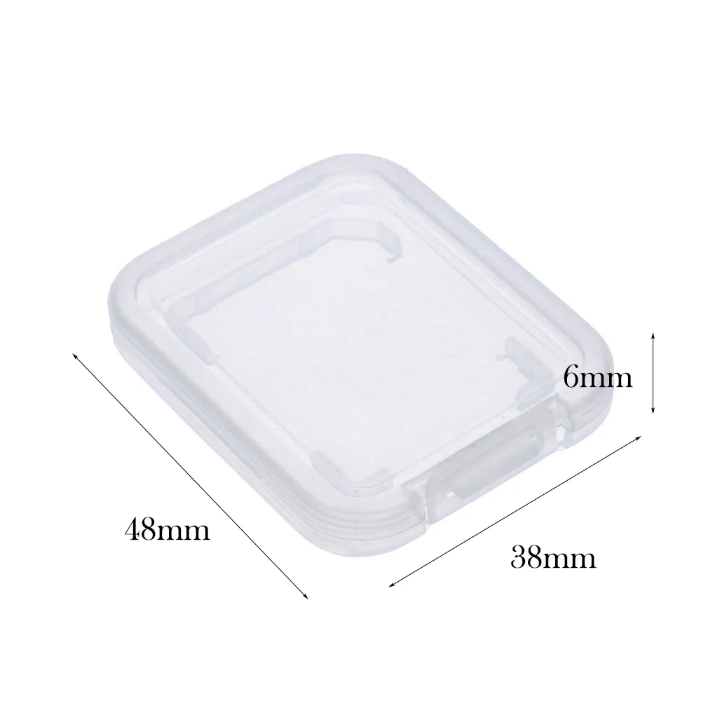 Étui transparent pour carte mémoire Sdhc standard, boîte de support, boîtes de rangement, carte mémoire individuelle, étui transparent pour PC, vente en gros, nouveau, 10 pièces