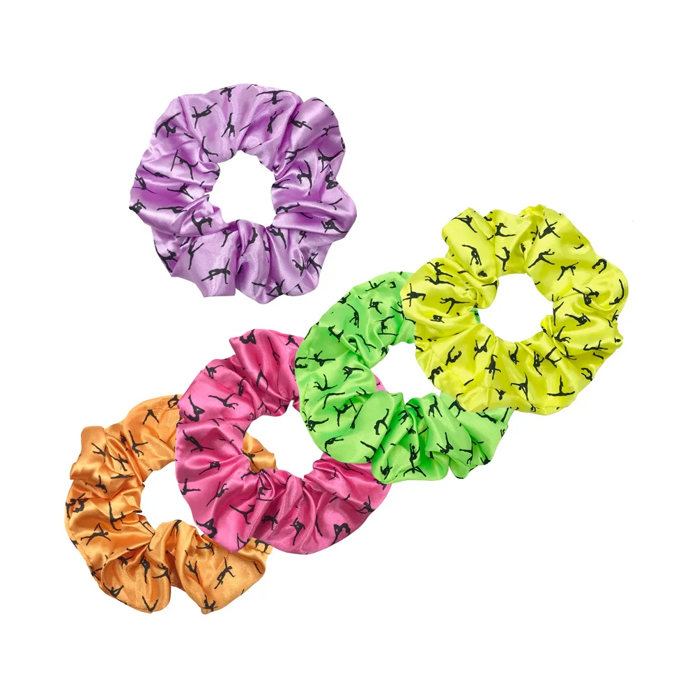 5 Stücke/20 Stücke Gymnastik Tanz Druck Scrunchies Haargummi Hohe Elastizität Elastisches Haarband Pferdeschwanzhalter Frauen Haarschmuck – Detail 7