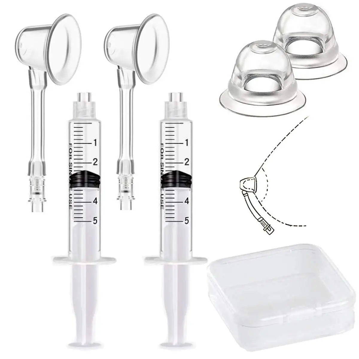 Nipple Aspirator Puller Shaper Feeding Sucking for Flat Inverted Nipples Treatment Redress Correction Niplette Attractor 1 Set