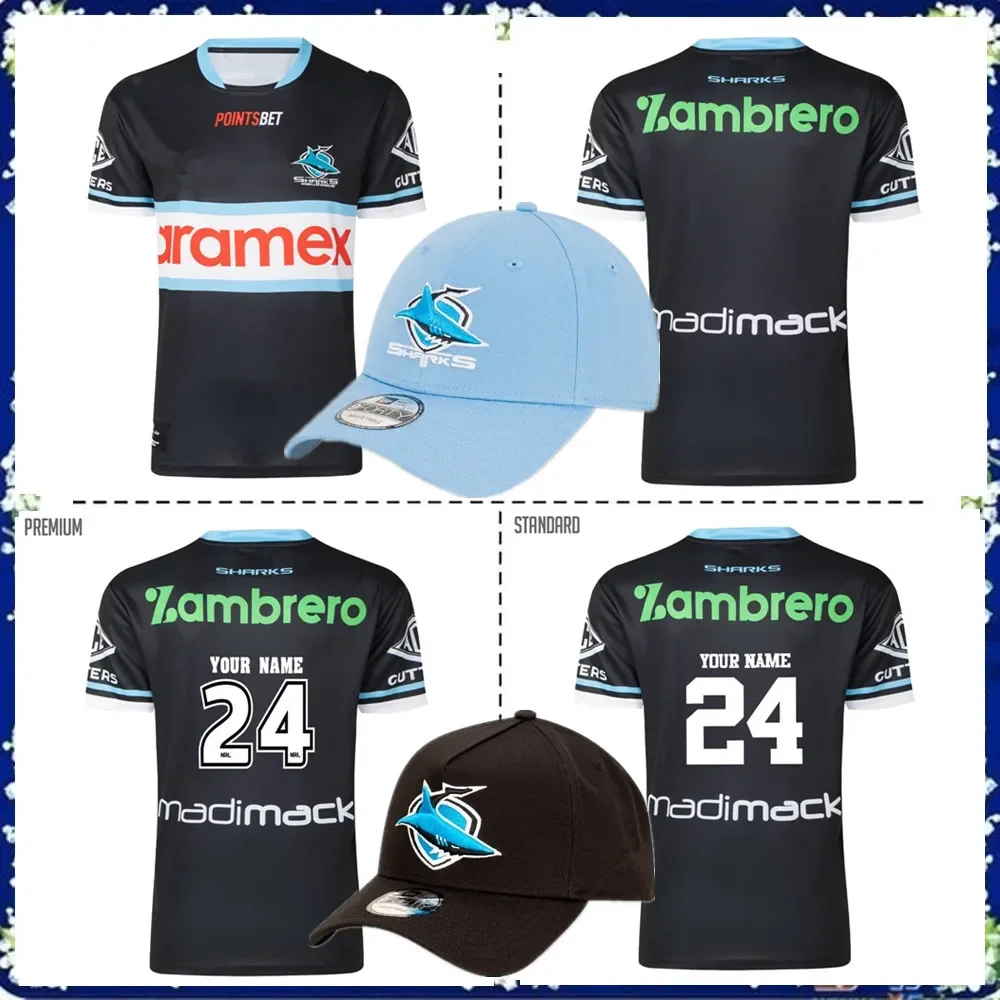 

2024 Cronulla Sharks Away Rugby Jersey 2023/24 CRONULLA SHARKS blue Baseball Cap hats TRAINING JERSEY size S--3XL---5XL