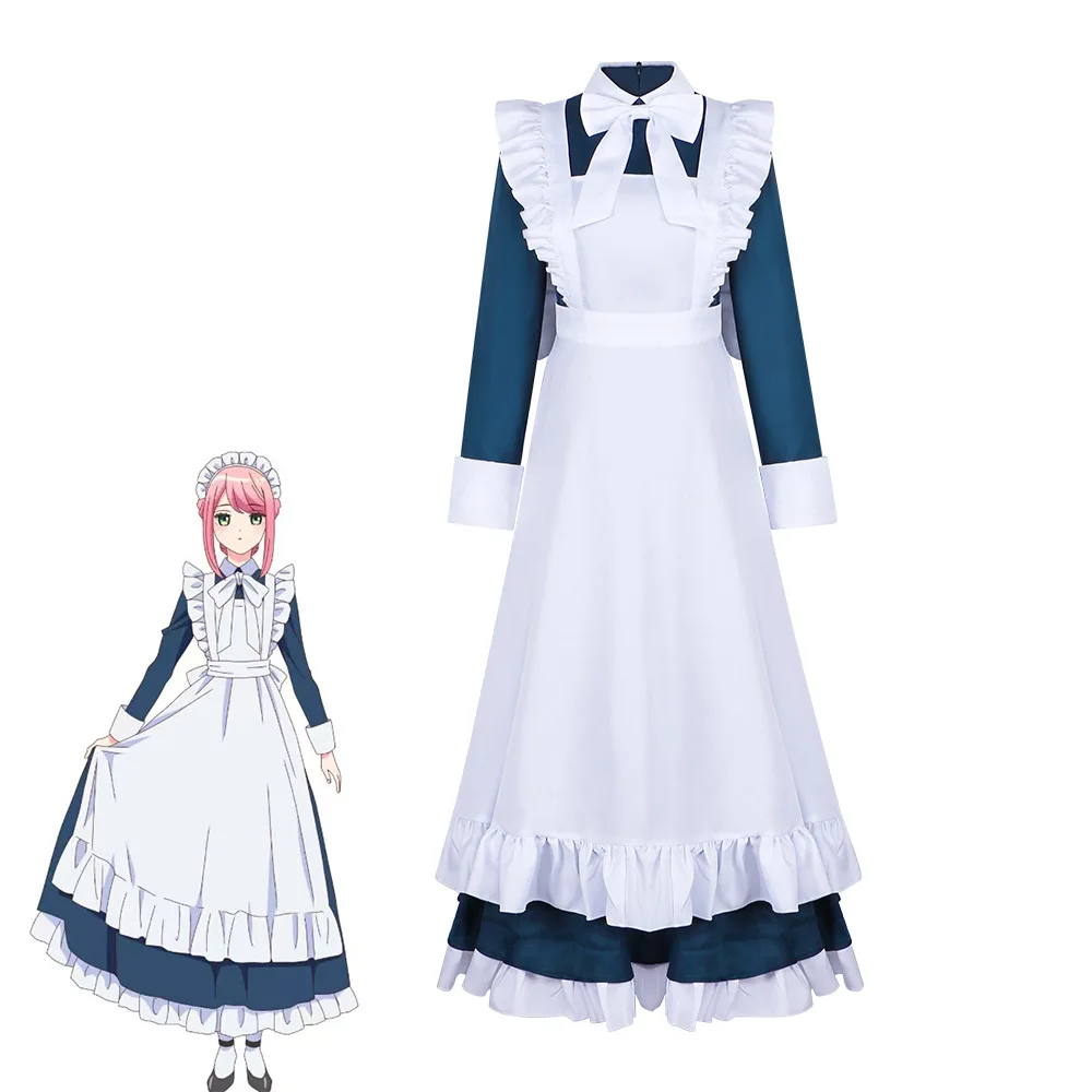 

Mechanical Fighter Marie Cosplay Long Maid Dress Full Set Cafe Maid Outfit Anime Robot Maid Costume For Halloween Party Cos Conv