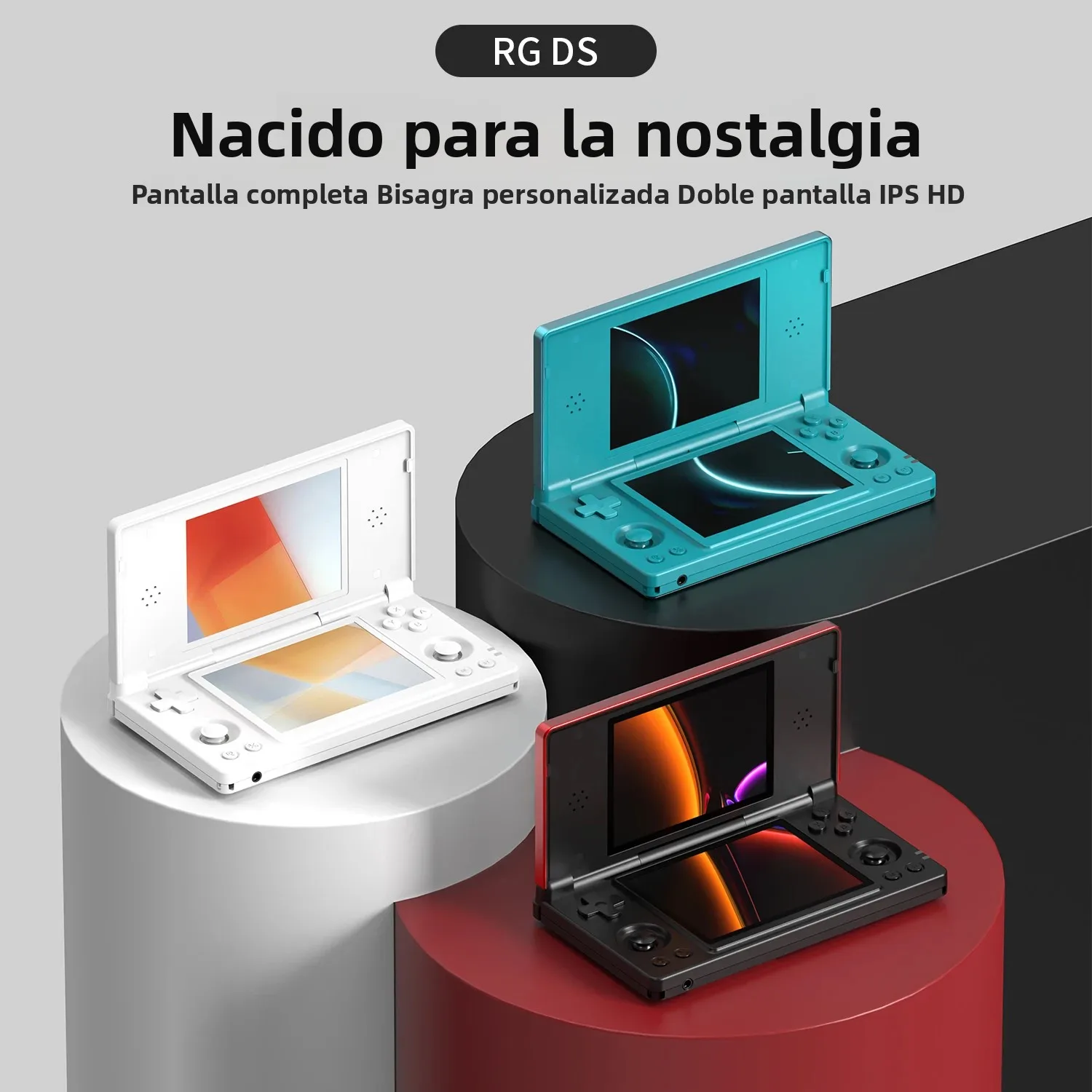ANBERNIC RG DS consola de juegos portátil RK3568 64 bits 4 "IPS pantalla multitáctil Android 4000mAh reproductor de videojuegos con tapa de pantalla ...