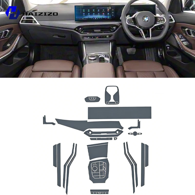 For BMW Series 3 G20 G21 2024-2025 Automotive Interior Center Console Protection Sticker LCD Display Matte TPU Protective Film view 3