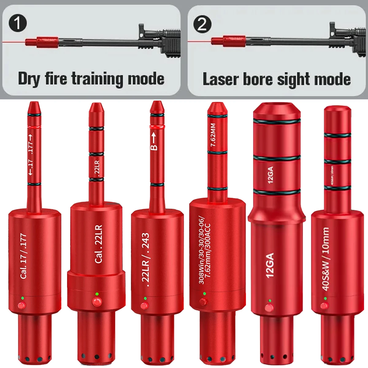 

9mm 38SPL 22LR 12GA .243 7mm 6.5mm Training Bullet Bore Sight Voice Controlled Laser Dual-purpose for Training and Calibration