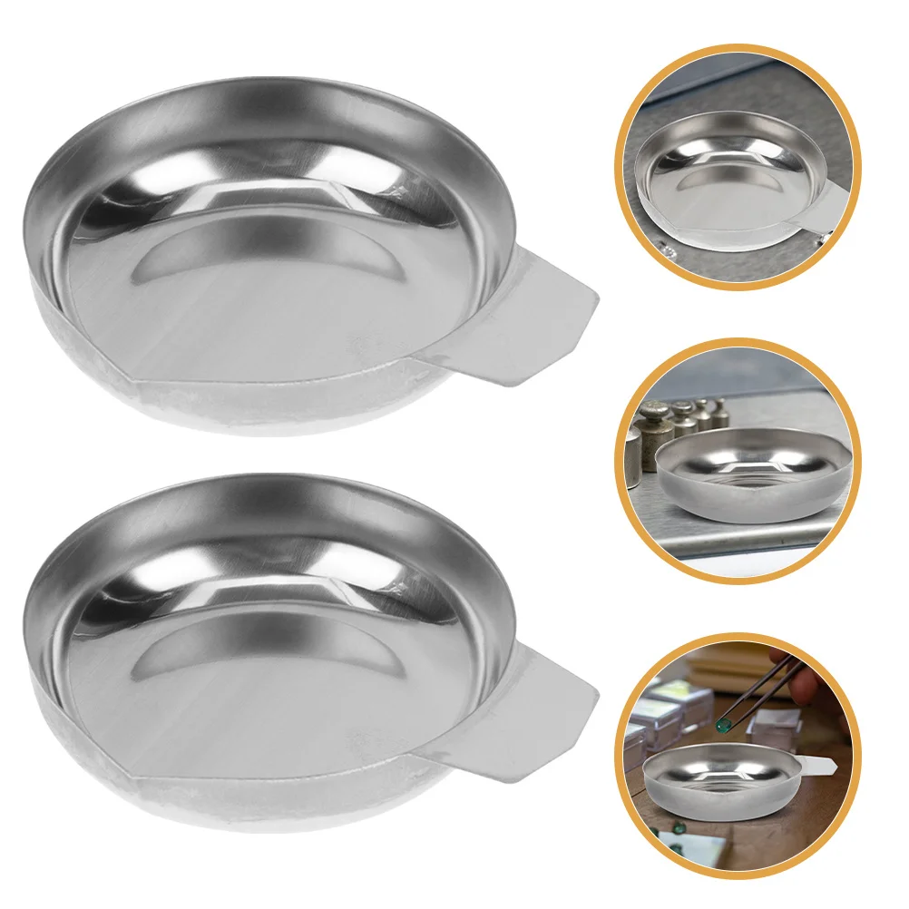 

5pcs Digital Scale Trays Stainless Steel Weighing Pans For Jewelry Rhinestones Powder Accurate Measurement Reusable Metal Scale