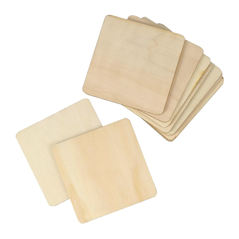 

30pcs 15cm Natural Unfinished Wood Slices, Blank Wooden Square Cutouts for DIY Crafts, Christmas Ornaments, Painting