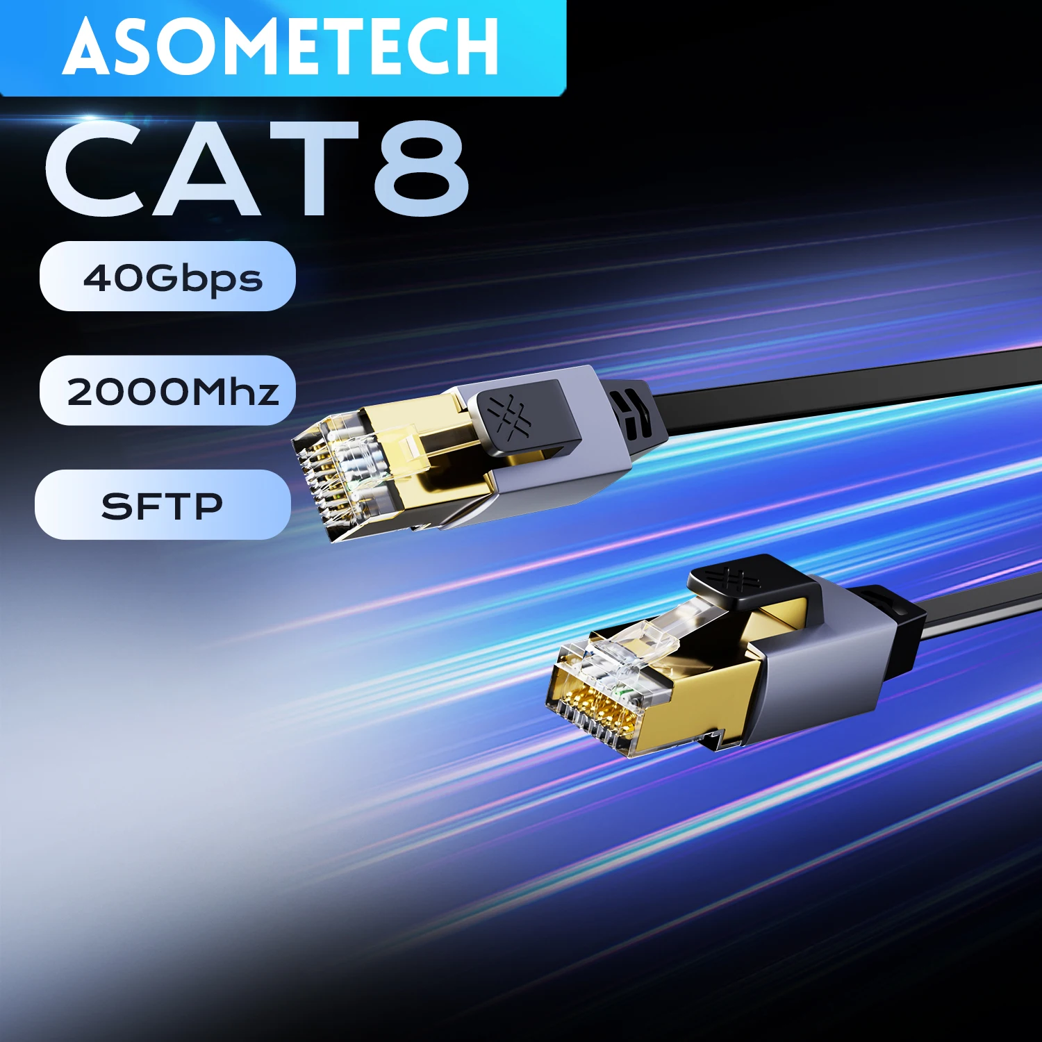 Cabo ethernet cat8 40gbps 2000mhz cat 8 rede internet remendo cabo lan de alta velocidade para laptops roteador modem tv cabo rj45