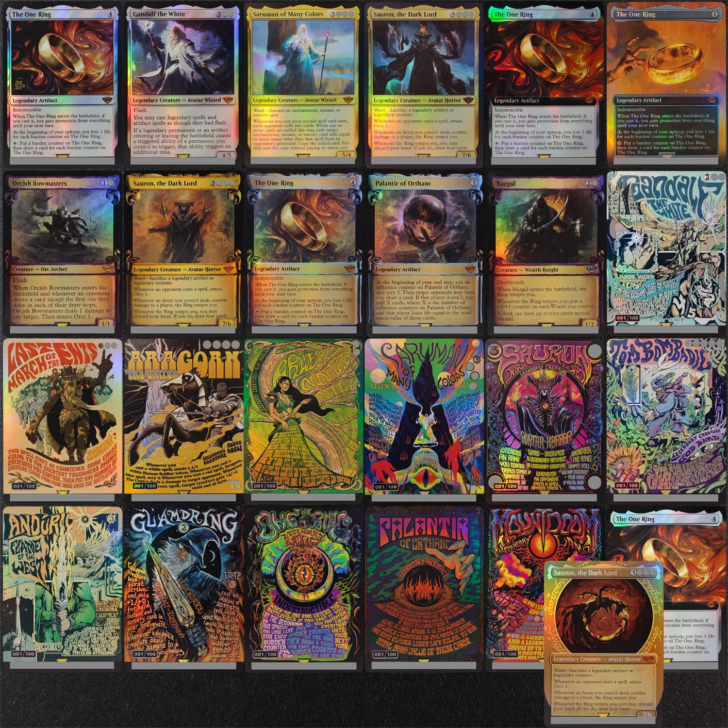 Прокси-карта LTR TCG: Гэндальф Белый, Кольцо Всевластия, Саурон, Тёмный лорд, Том Бомбадил, Последний марш энтов, Город Дум