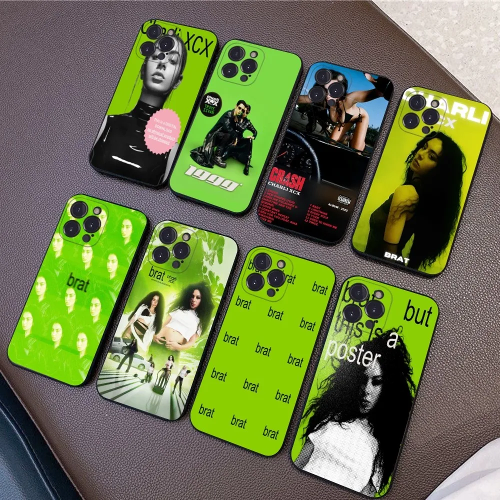 BRAT Charli XCX UK Singer Phone Case Silicone Soft for iphone 16 15 14 13 12 11 Pro Mini XS MAX Plus X Cover