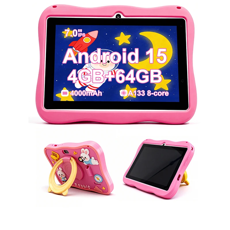 2026 Kids Tablet Android 15 7 Inch Octa Core 4GB RAM 64GB ROM 4000mAh HD Display Tablet Children's Gift