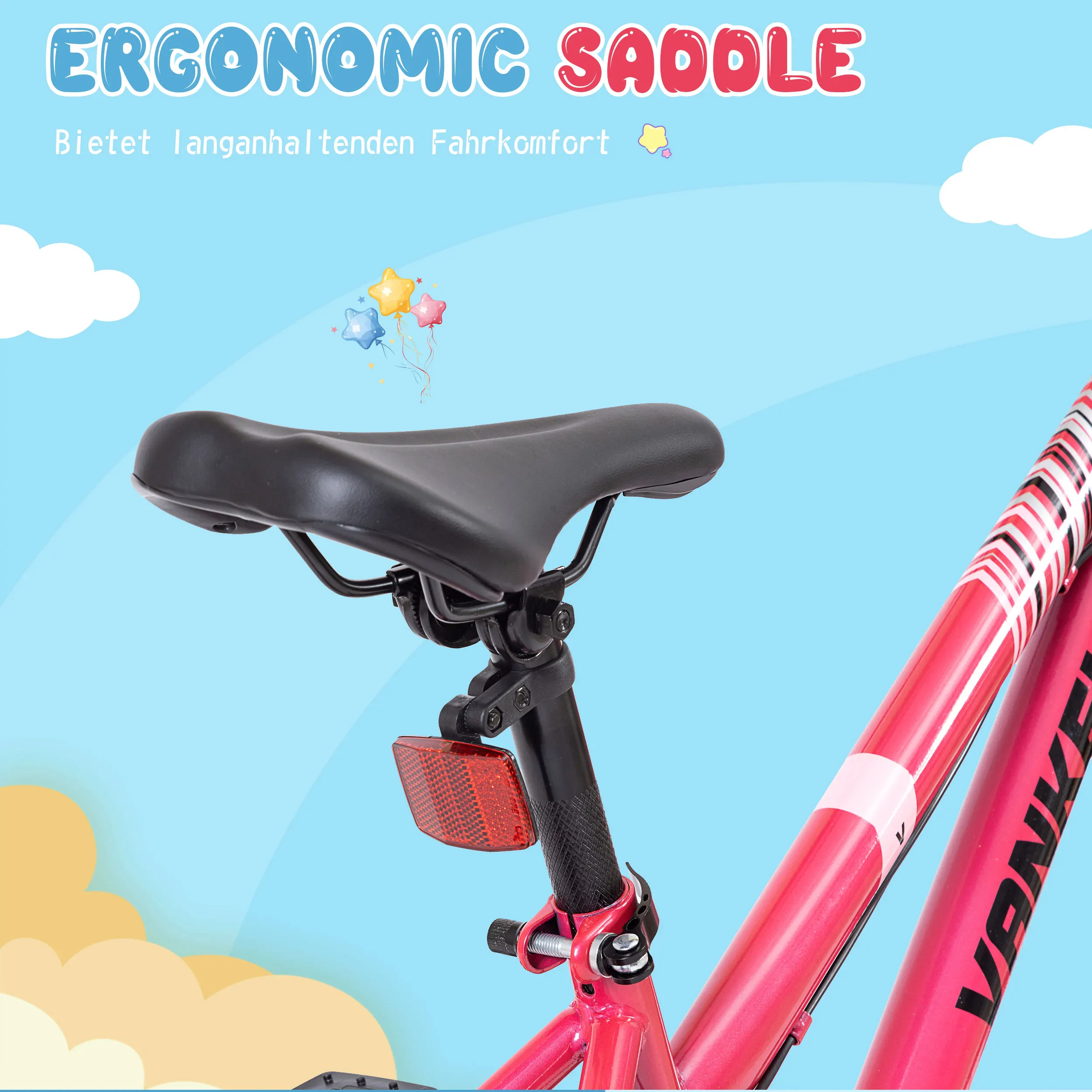 Vankel Bicicleta de montaña para niños para niñas de 6 a 9 años, bicicleta ligera para niños de 20 pulgadas con engranajes de desviador y frenos en V