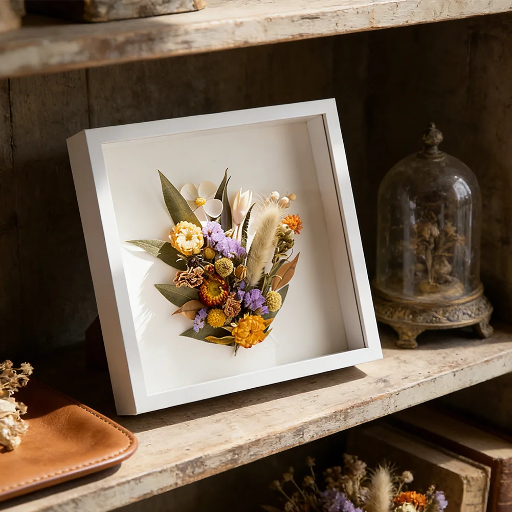 DIY Botanical Frame for Wall Mounting Featuring 20.3x20.3 cm Inner Area and Refined Density Board Construction