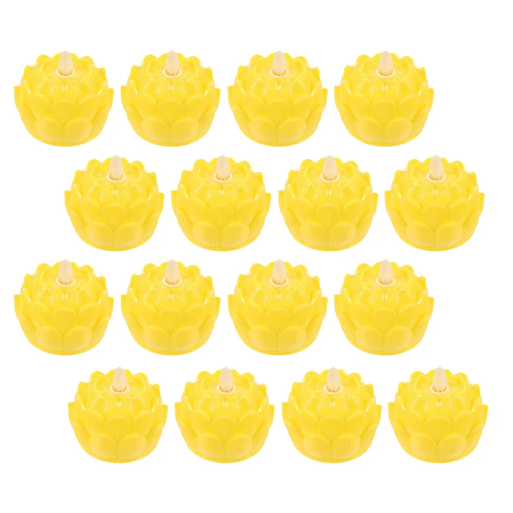12Pcs LED Lotus Lamp Beautiful Creative Design Exquisite Workmanship for Home Temple Office Decoration