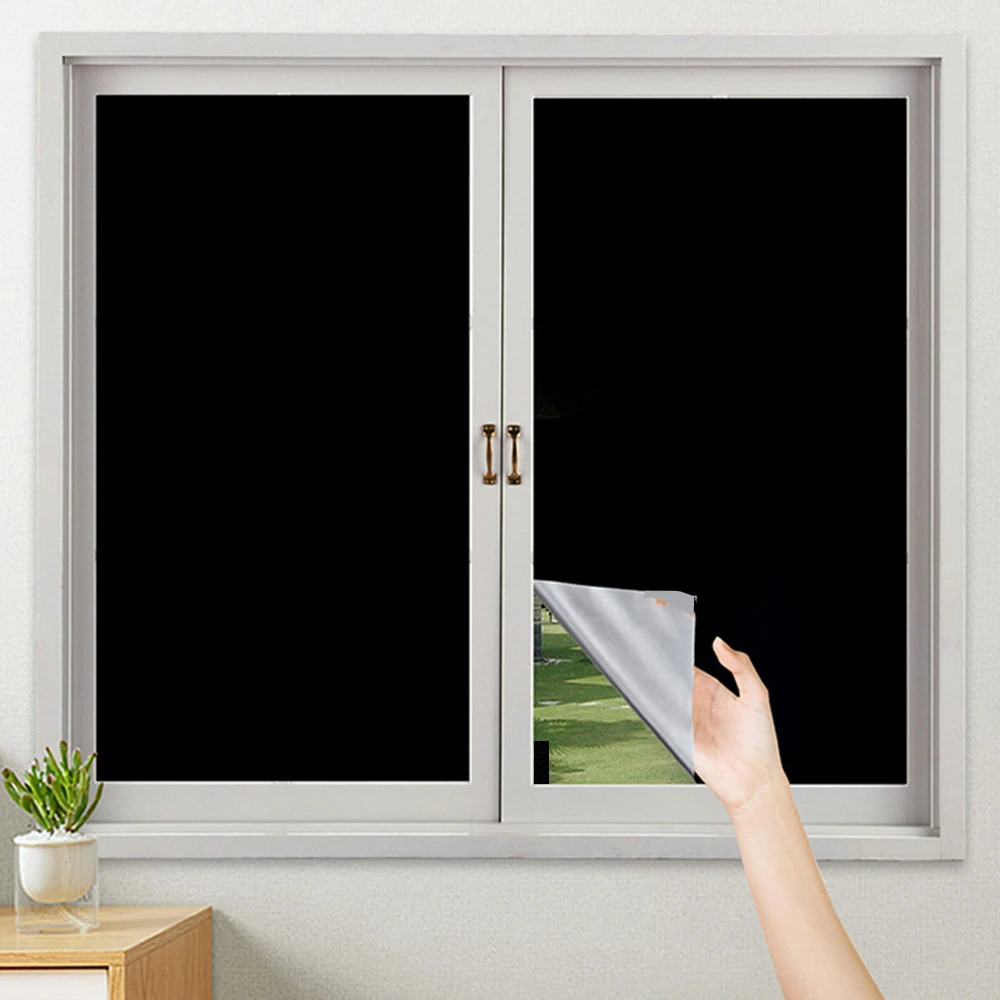 DIY Portable Travel Blackout Curtain Temporary For Living Room Home Window Non-perforated Black Cloth