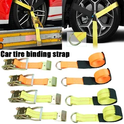Ratchet Tie Down Straps Kit Tire Straps Car Tie Down Straps with Snap Hooks for Passenger Car Truck Trailer