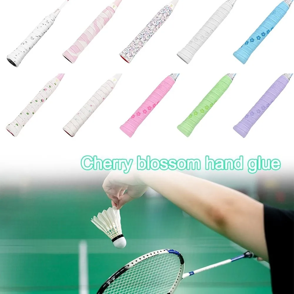

Лента для обертывания ручек для бадминтона из искусственной кожи с нескользящим принтом, ручка для ручки ракетки для бадминтона, износостойкая амортизирующая лента для теннисной ручки