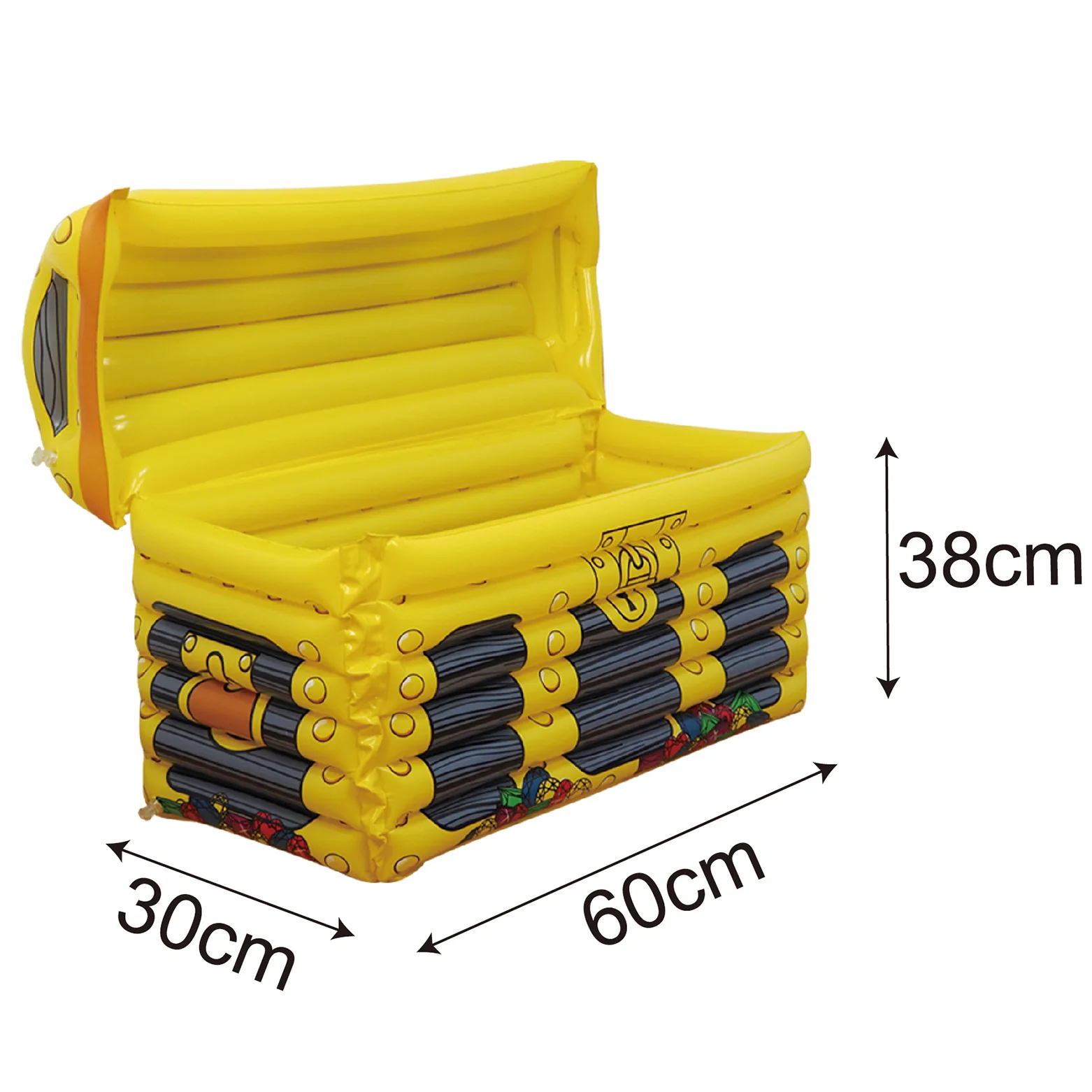 Inflatable Treasure Chest Cooler Blow up Drink Cooler Pirate Party Decorations for Beach Poolside Retro Theme Party Decorations