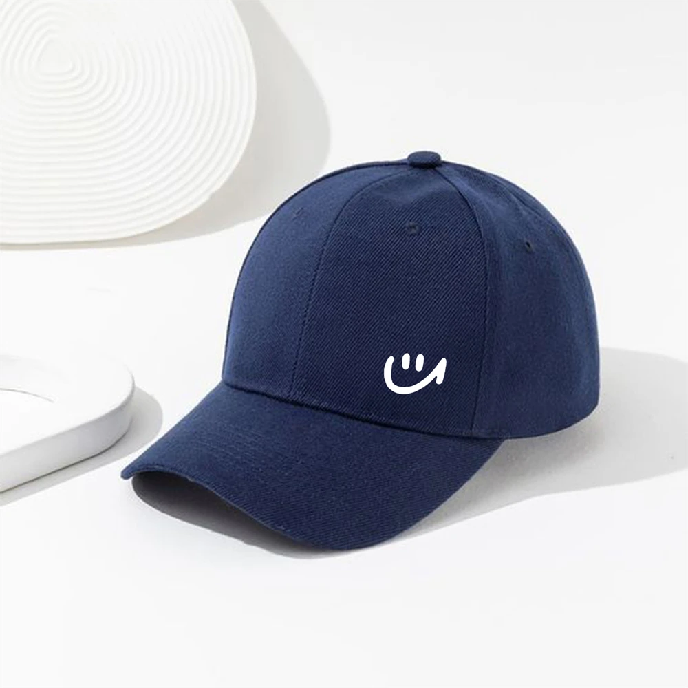 1 Piece Solid Color Smile Face Printing Pattern Baseball Cap for Women Men Baseball Hats Suitable Travel, Shopping Daily Leisure