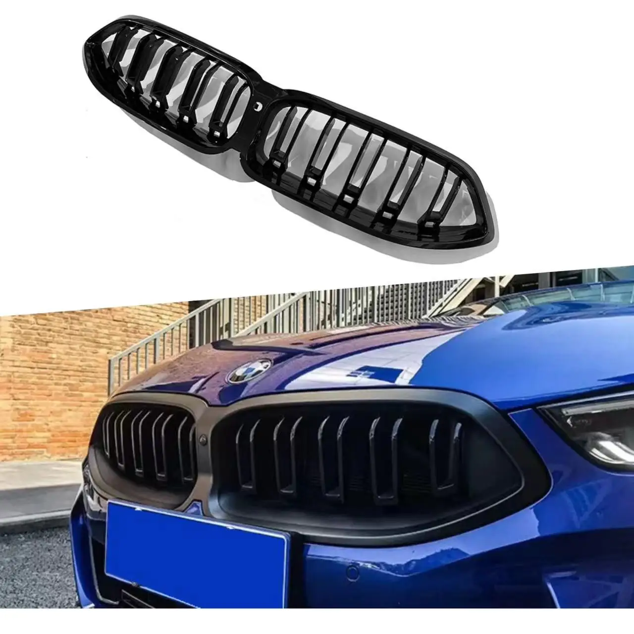 

Glossy Black Radiator Grilles For 2023-2024 BMW 8 Series G14 G15 G16 Front Double Kidney Racing Grilles Bumpers Body Kit Hood