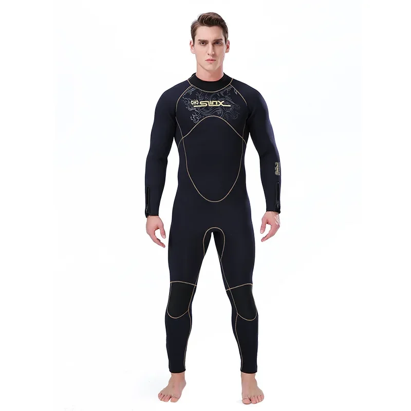 Diving suit men's conjoined 5mm suede inner warm sun protection SLINX snorkeling suit wetsuits