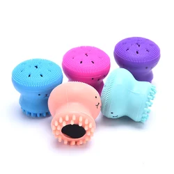 Creative Octopus Shape Pore Cleaner Exfoliator Face Brush Washing face Brush Silicone Face Cleansing Brush Face Washing Product