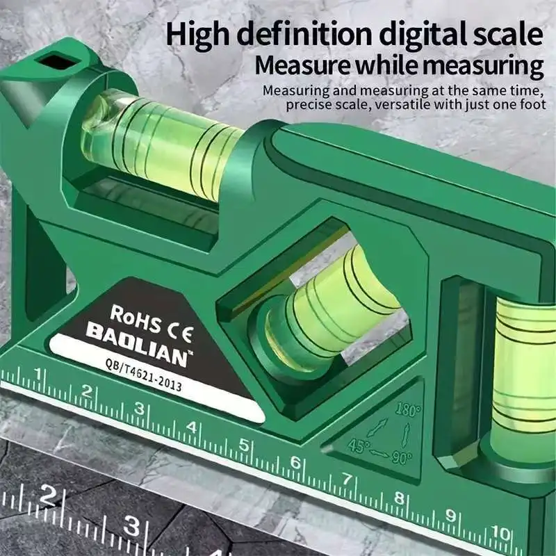 Портативная линейка уровня 3 в 1, пузырьковый многоцелевой точный магнитный рычаг, угломер, искатель, выравниватель, деревообрабатывающий инструмент Портативная линейка уровня 3 в 1, пузырьковый многоцелевой точный магнитный рычаг, угломер, искатель, выравниватель, деревообрабатывающий инструмент
