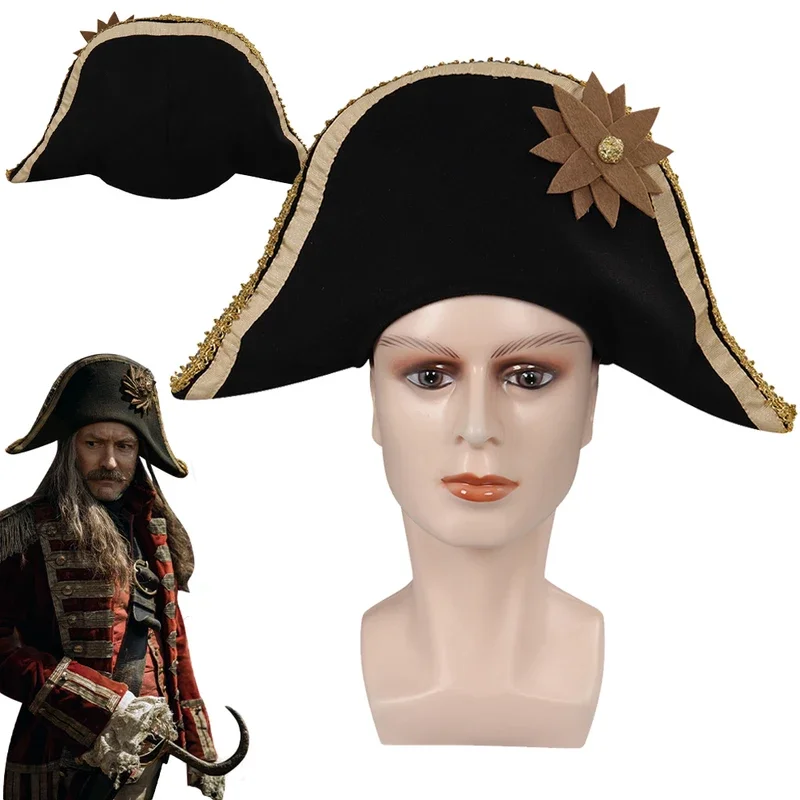 Captain Hook Cosplay Pirate Hat Cap 2023 Movie Peter Cosplay Pan Roleplay Fantasia Headwear Men Costume Accessories Halloween&J1