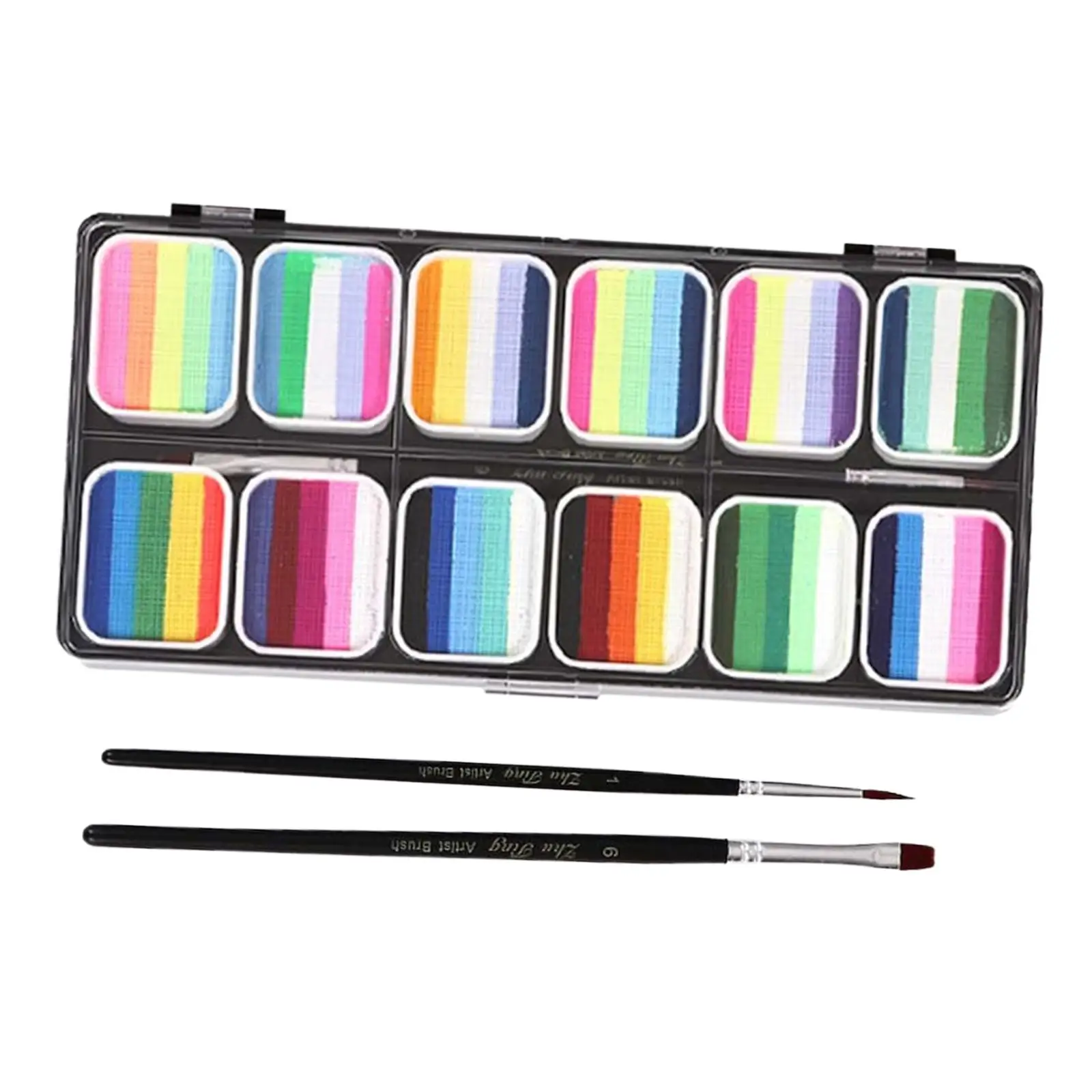 Gezichtsverf Palet Make-Up Set Met 2 Pennen Voor Festival Fancy Ball Maskerade