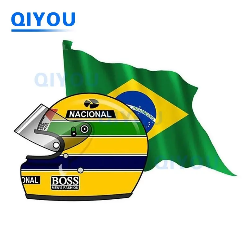 Personalized Body Decoration AYRTON SENNA FLAG BRAZIL Car Stickers for PVC Decal Used for Car Body Windshield Pull Rod Boxes