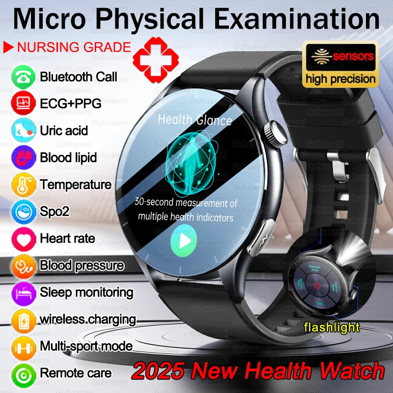 دقيقة ضغط الدم معدل ضربات القلب BMI الجسم الدهون Smartwatch الرجال AMOLED شاشة NFC بلوتوث دعوة التمريض الصف الصحة Smartwatch