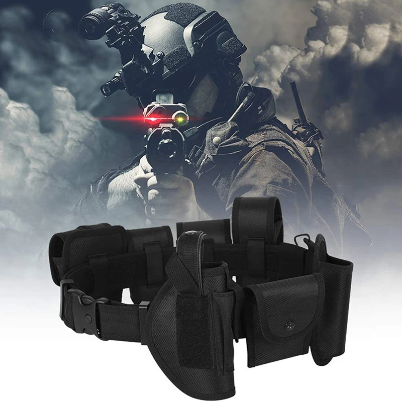 

Multifunctional 10In1 Tactical Security Duty Belts Gun Holster Flashlight Pouch Sets Utility Kit Belt Duty Belt