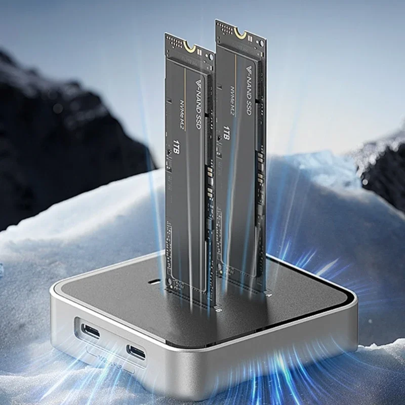 M.2 NVME SSDケースエンクロージャー10GBPSデータ転送速度オフラインディスク重複機能ドッキングステーションNVME用のドッキングステーション