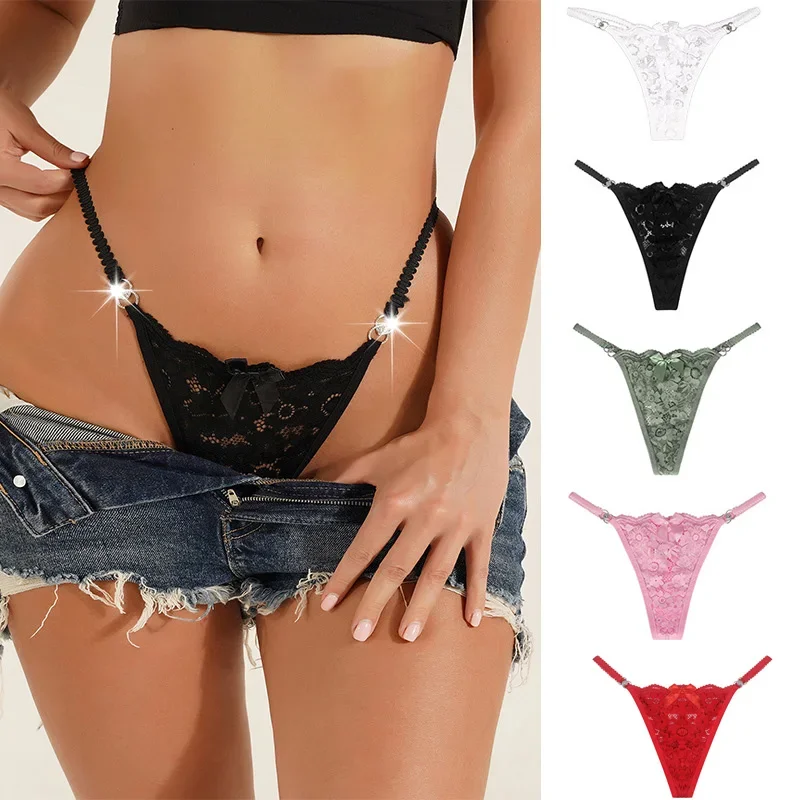 1pcs Lace Women Panties Floral Sexy Underwear Women Thongs Sexy G-String Low-Waist Female Underpants Perspective Lingerie