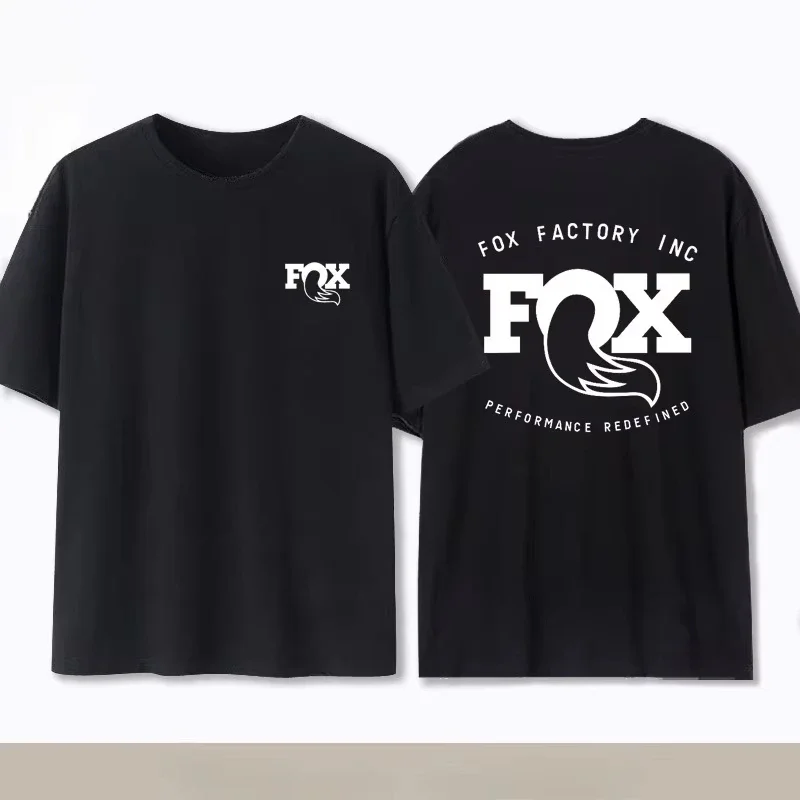Fox Racing Mountain Bike T-Shirt, Summer Cross-Country Commemorative Tee, High Quality Crew Neck Short Sleeve for Men Women