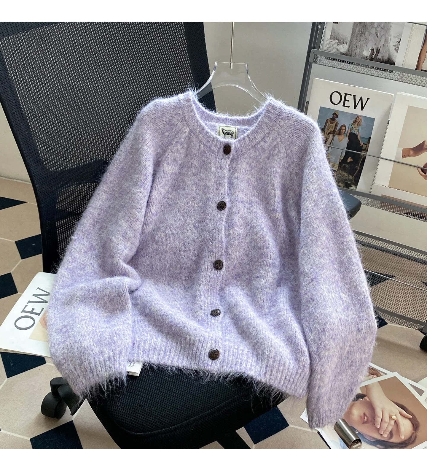 

Spring Gentle Soft Sticky Cardigan Women Autumn Paired Sweater Jacket Student High-end Floral Loose and Lazy Knit Jumpers