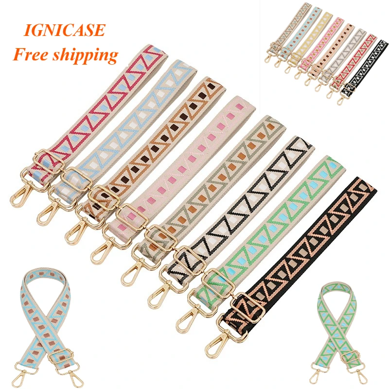 IGNICASE New Bag Shoulder Strap Bag Parts Accessories Single Shoulder Oblique Span Adjustable Replacement Long Ethnic Style Belt