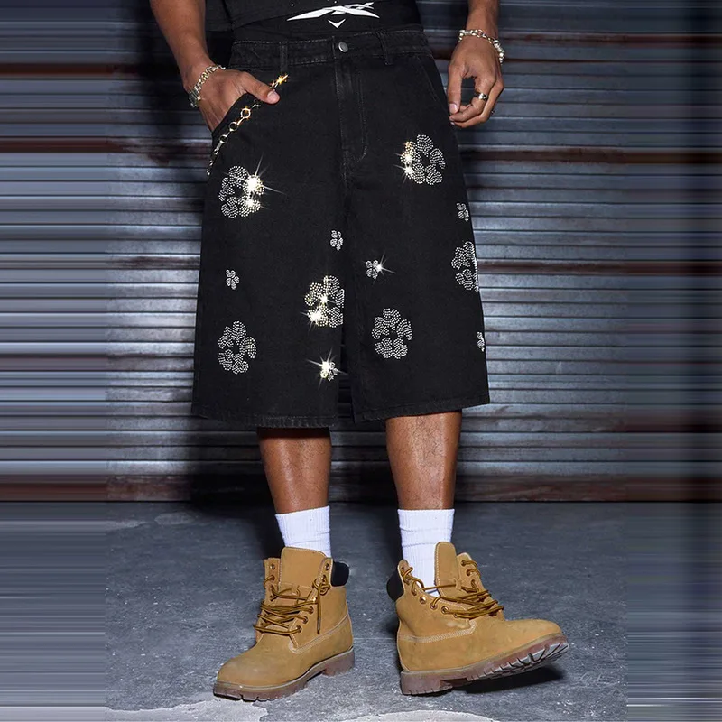 Men's Jeans Straight Leg Casual Printed Denim Pants Spring Summer