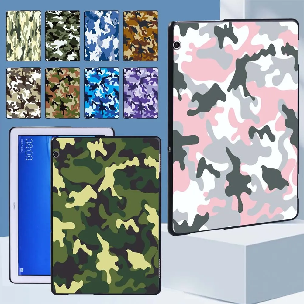 

Tablet Case for Huawei MediaPad M5 Lite 10.1/M5 10.8/MediaPad M5 Lite 8/T3 8.0/T3 10 9.6/T5 10 10.1 Camouflage Print Back Shell