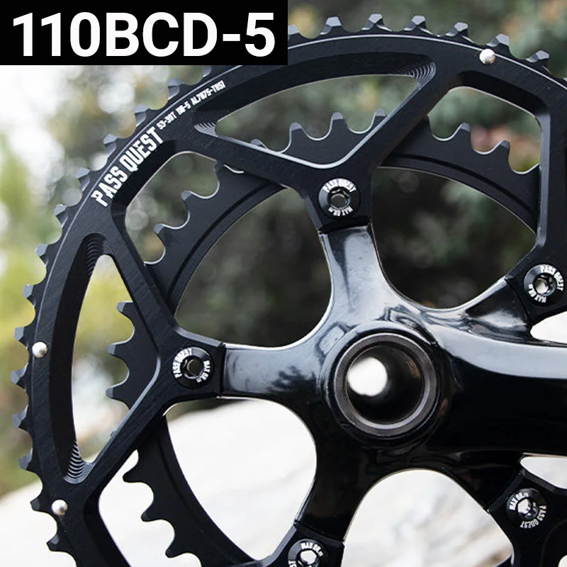 

PASS QUEST 110v 5 Screws Chainring For Shimano 105 46 33 50 34 34t 50x34 52 36 36t 53 39 54 40 2x Aero Power Meter Spider Dish