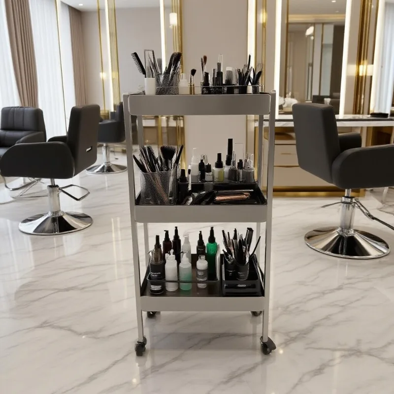 Barber shop Stainless steel trolley Hair salon Special beauty shop Tool cart Perming and dyeing car Tool cart Hair cart