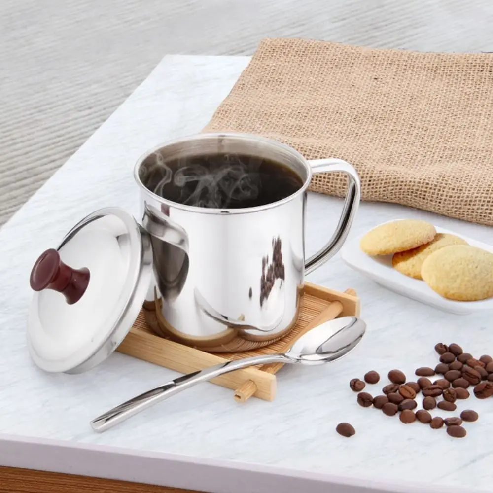 

Stainless Steel Drinking Mug with Cover Smooth Travel Drinkware Cup Large-capacity Portable Water Bottle Home