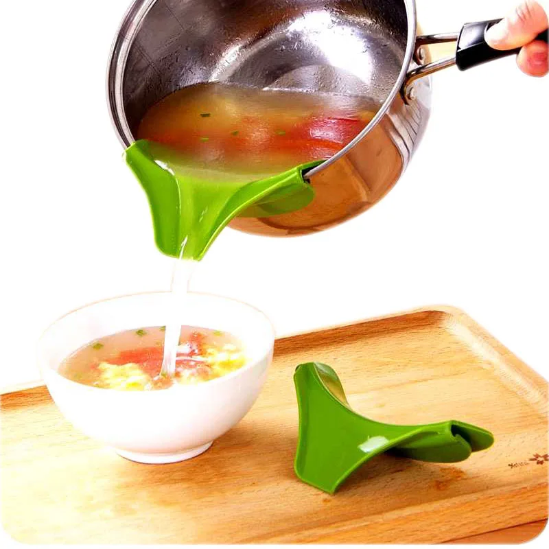 

Silicone Liquid Liquid Soup Hopper Kitchen Gadgets Spill Resistant Edge Diverter Cookware Kitchen Funnel Tool