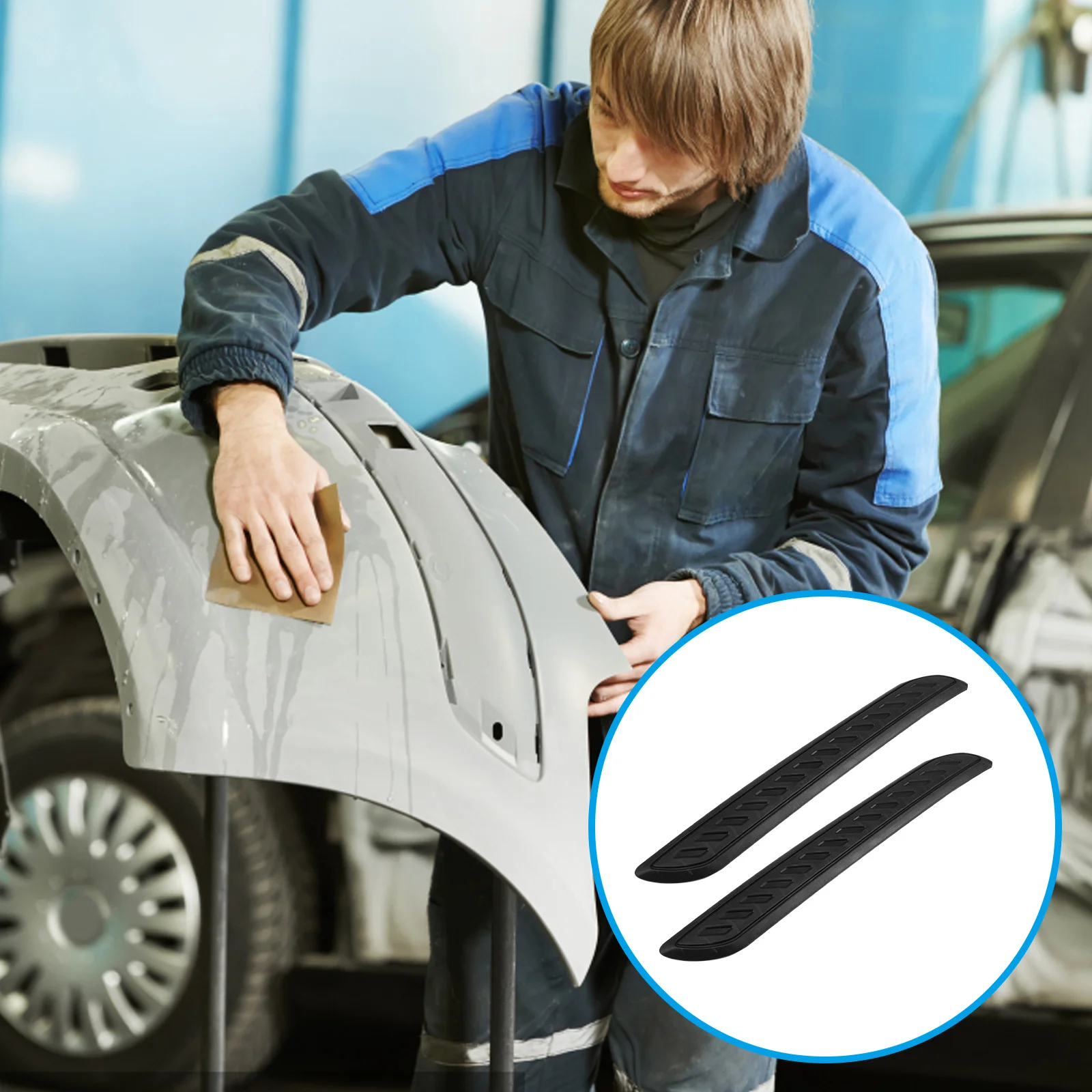 

2pcs Universal Rubber Bumper Corner Guard Strip Anti-Scratch Self-Adhesive Rear Front Bumper Protection For Suv Truck Car