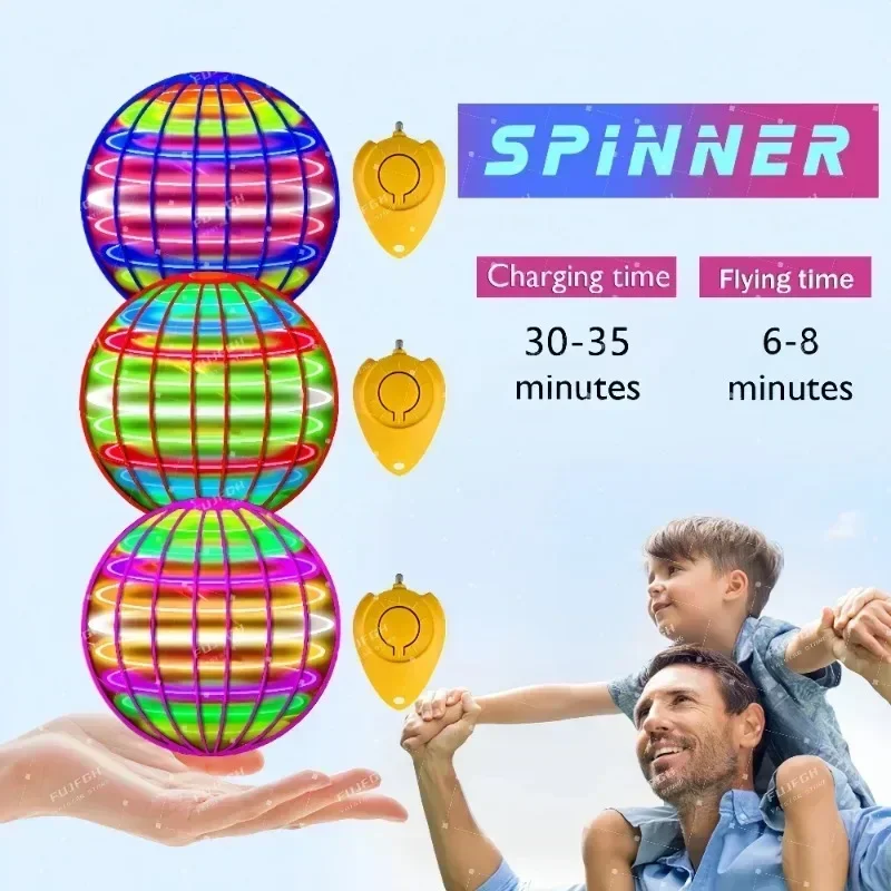 Magic Flying Ball Remote Control Pro Mini Lighting With LED Lights Hand Controlled Boomerang Spinner Toys Gifts for Adults Kids