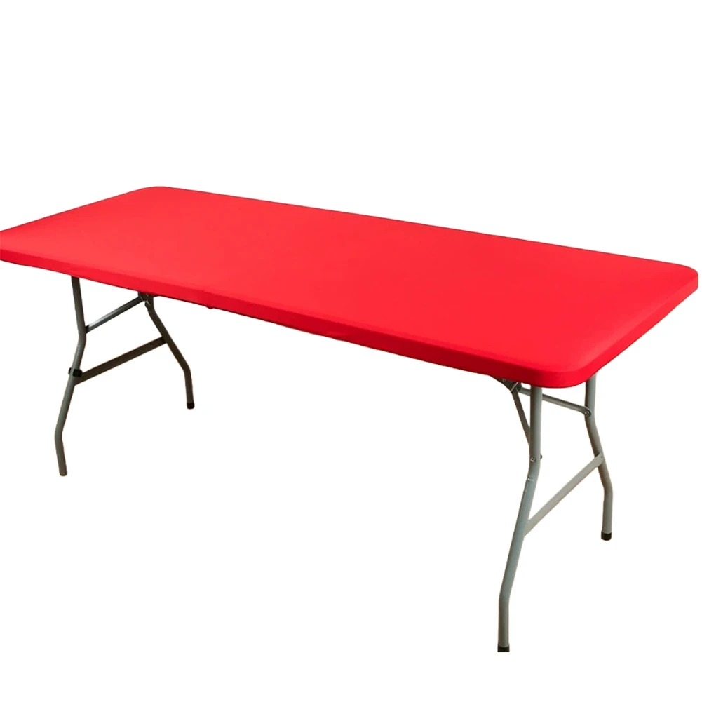 Rectangle Folding Tablecloth with Elastic Edge Tear Resistant Polyester Fabric Featuring Water Resistant Coating for Easy Care