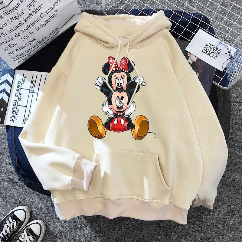 Disney Mickey Mouse Hoodies para crianças, mulheres camisola, Harajuku Streetwear, roupas meninas, roupas meninos, doce Minnie Hoodie, Y2K